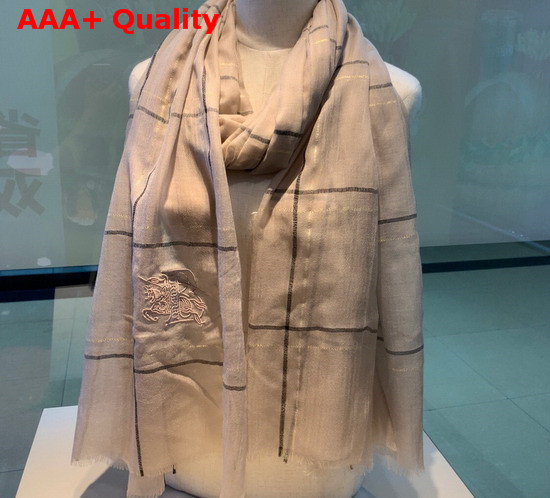 Burberry Lightweight Cashmere Scarf in Beige Replica