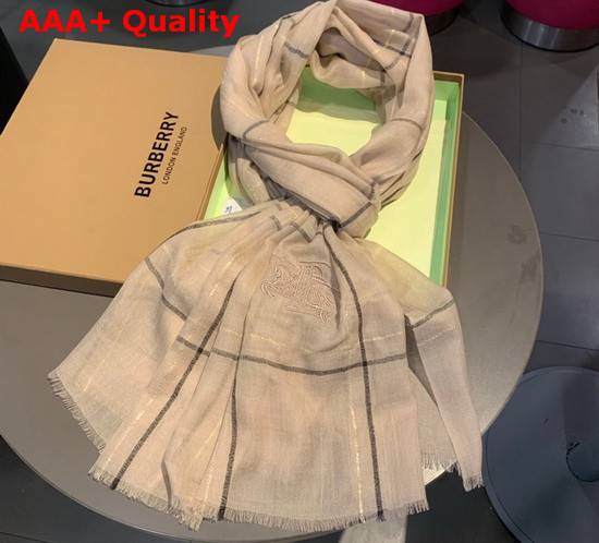 Burberry Lightweight Cashmere Scarf in Beige Replica