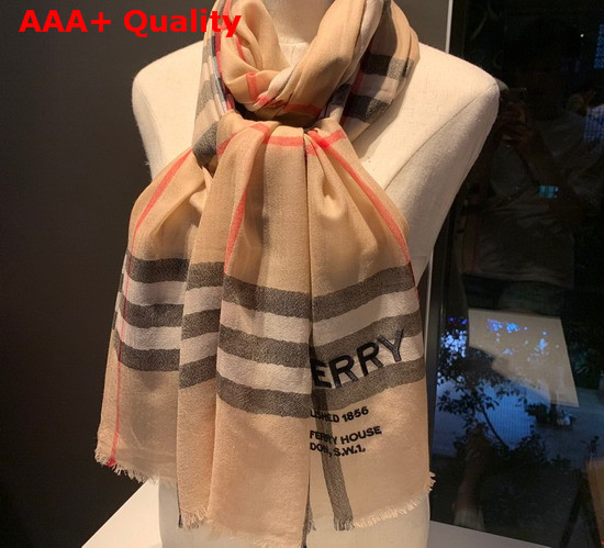 Burberry Lightweight Check Cashmere Scarf in Beige Replica