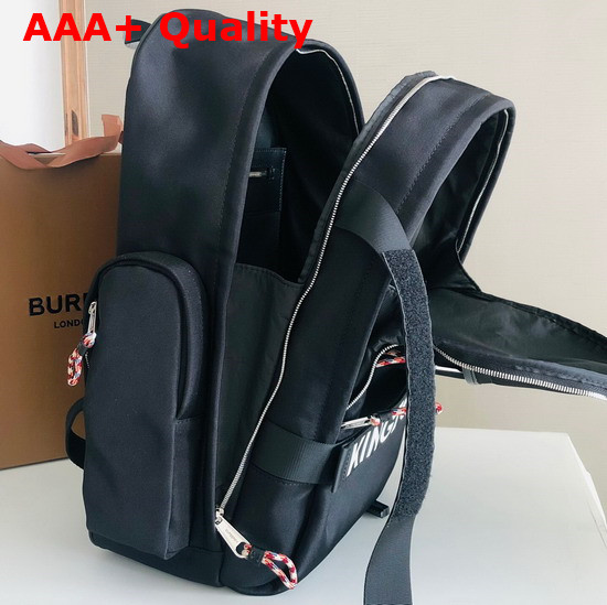 Burberry Logo Print Econyl Backpack in Black Replica