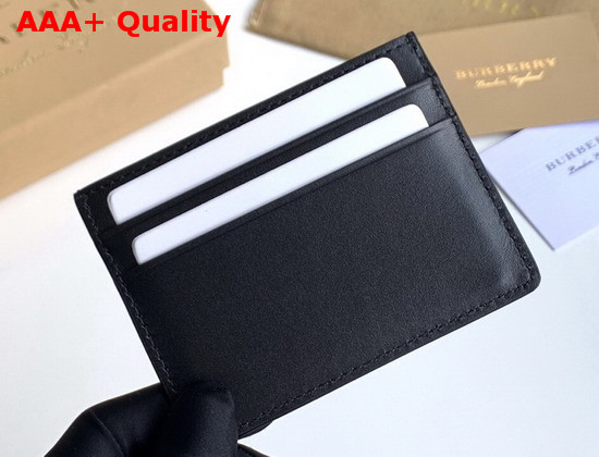 Burberry Logo Print Leather Card Case Black Calf Leather Replica