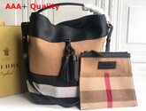 Burberry Medium Ashby in Canvas Check and Leather Black Replica