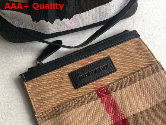Burberry Medium Ashby in Canvas Check and Leather Black Replica