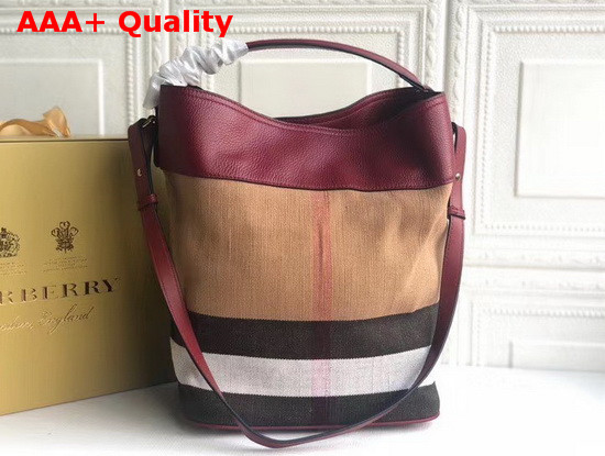 Burberry Medium Ashby in Canvas Check and Leather Cinnamon Red Replica