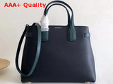 Burberry Medium Banner in Two Tone Leather Black and Sea Green Replica