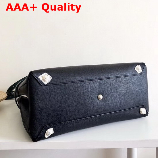 Burberry Medium Banner in Two Tone Leather Black and Sea Green Replica