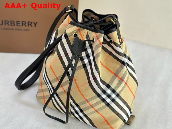 Burberry Medium Check Bucket Bag in Sand Replica