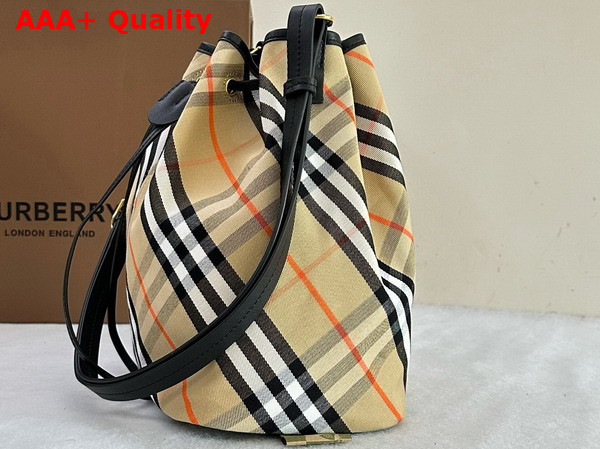 Burberry Medium Check Bucket Bag in Sand Replica