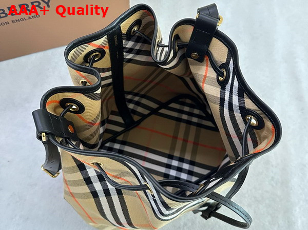 Burberry Medium Check Bucket Bag in Sand Replica