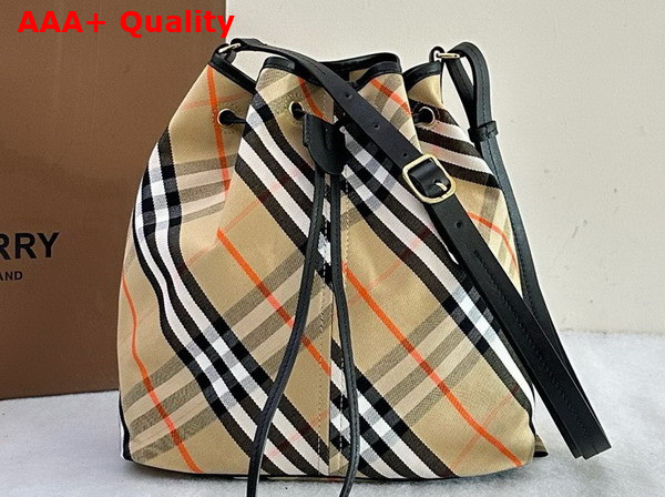Burberry Medium Check Bucket Bag in Sand Replica
