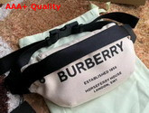 Burberry Medium Horseferry Print Cotton Canvas Bum Bag Natural and Black Replica