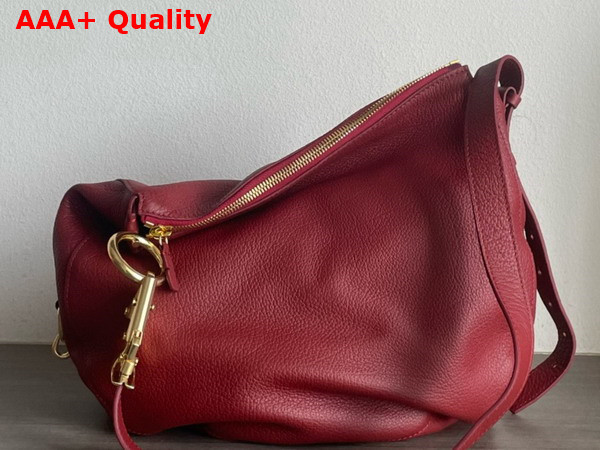 Burberry Medium Knight Bag in Ruby Grainy Calf Leather Replica