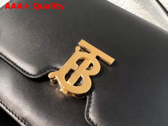 Burberry Medium Leather TB Bag in Black Calf Leather Replica