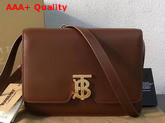 Burberry Medium Leather TB Bag in Malt Brown Calf Leather Replica