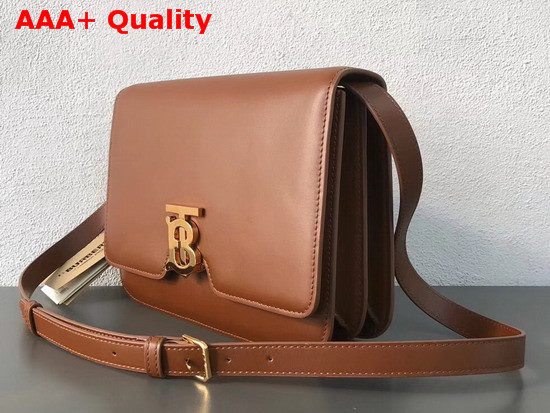 Burberry Medium Leather TB Bag in Malt Brown Calf Leather Replica