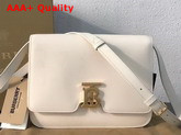 Burberry Medium Leather TB Bag in White Calf Leather Replica