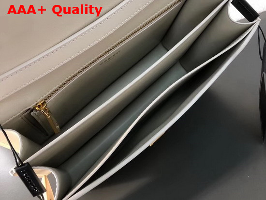 Burberry Medium Leather TB Bag in White Calf Leather Replica