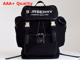 Burberry Medium Logo Detail Cotton Blend Backpack in Black Replica