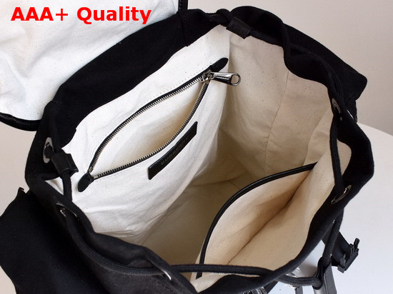 Burberry Medium Logo Detail Cotton Blend Backpack in Black Replica