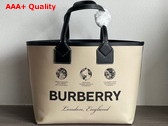 Burberry Medium London Tote Bag in Cotton and Leather Replica