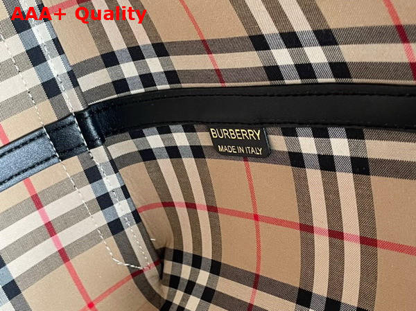 Burberry Medium London Tote Bag in Cotton and Leather Replica