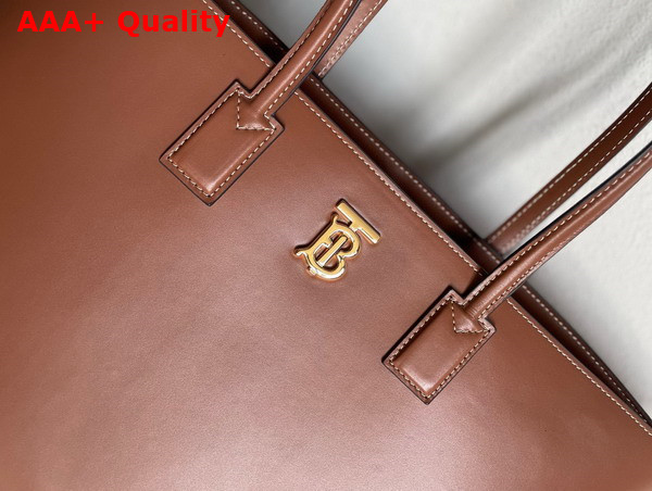 Burberry Medium Monogram Motif Leather Tote in Tan Replica