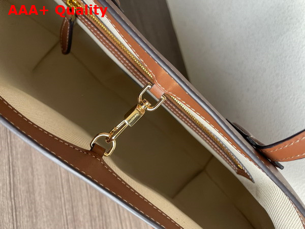 Burberry Medium Monogram Motif Leather Tote in Tan Replica