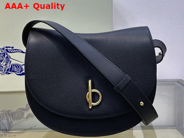 Burberry Medium Rocking Horse Bag in Black Grainy Leather Replica