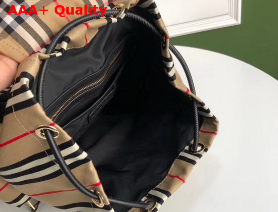 Burberry Medium Rucksack in Icon Stripe Nylon Archive Beige Replica