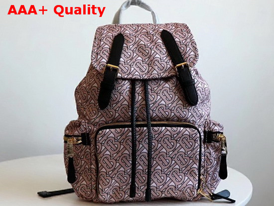 Burberry Medium Rucksack in Monogram Print Nylon Beige Replica