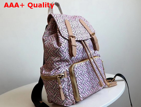 Burberry Medium Rucksack in Monogram Print Nylon Blush Replica