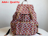Burberry Medium Rucksack in Monogram Print Nylon Vermilion Replica