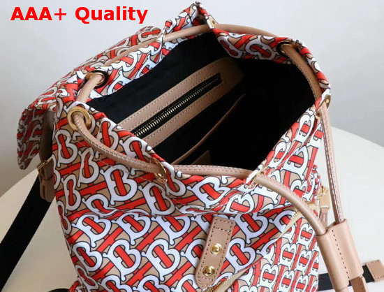 Burberry Medium Rucksack in Monogram Print Nylon Vermilion Replica