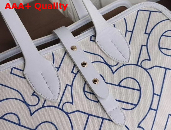 Burberry Medium Soft Cotton Canvas Belt Bag Natural Blue Replica