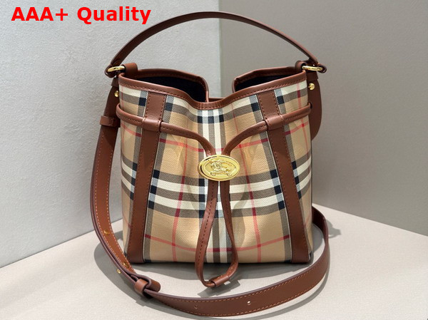 Burberry Mini Check Bucket Bag in Archive Beige P81289491 Replica