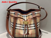 Burberry Mini Check Bucket Bag in Archive Beige P81289491 Replica
