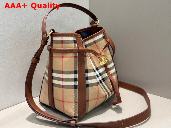 Burberry Mini Check Bucket Bag in Archive Beige P81289491 Replica