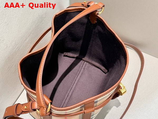 Burberry Mini Check Bucket Bag in Archive Beige P81289491 Replica