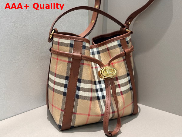 Burberry Mini Check Bucket Bag in Archive Beige P81289491 Replica
