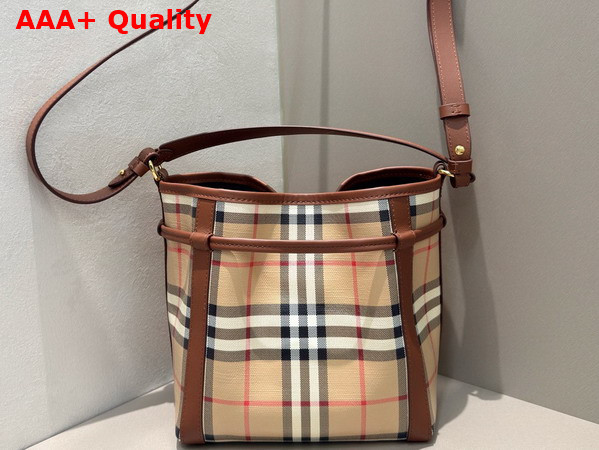 Burberry Mini Check Bucket Bag in Archive Beige P81289491 Replica