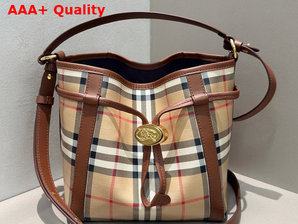 Burberry Mini Check Bucket Bag in Archive Beige P81289491 Replica