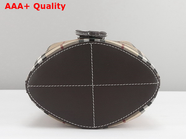Burberry Mini Check Bucket Bag in Archive Beige and Military Replica