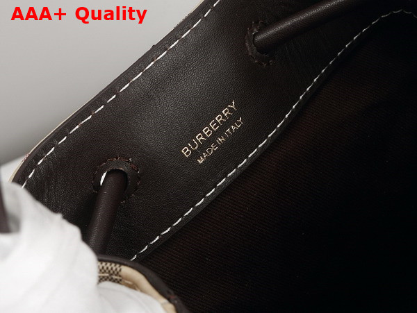 Burberry Mini Check Bucket Bag in Archive Beige and Military Replica