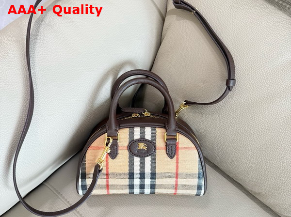 Burberry Mini Highlands Bowling Bag in Sand Beige Replica