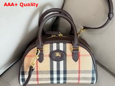Burberry Mini Highlands Bowling Bag in Sand Beige Replica
