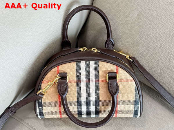 Burberry Mini Highlands Bowling Bag in Sand Beige Replica
