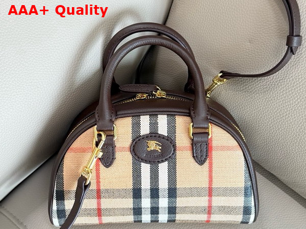 Burberry Mini Highlands Bowling Bag in Sand Beige Replica