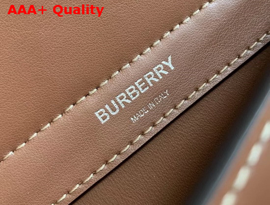 Burberry Mini Horseferry Print Title Bag with Pocket Detail Natural and Malt Brown Replica