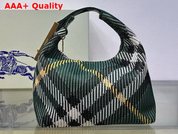 Burberry Mini Peg Duffle Bag in Ivy Knitted Burberry Check Replica