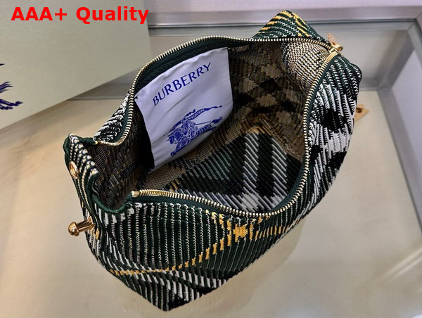 Burberry Mini Peg Duffle Bag in Ivy Knitted Burberry Check Replica